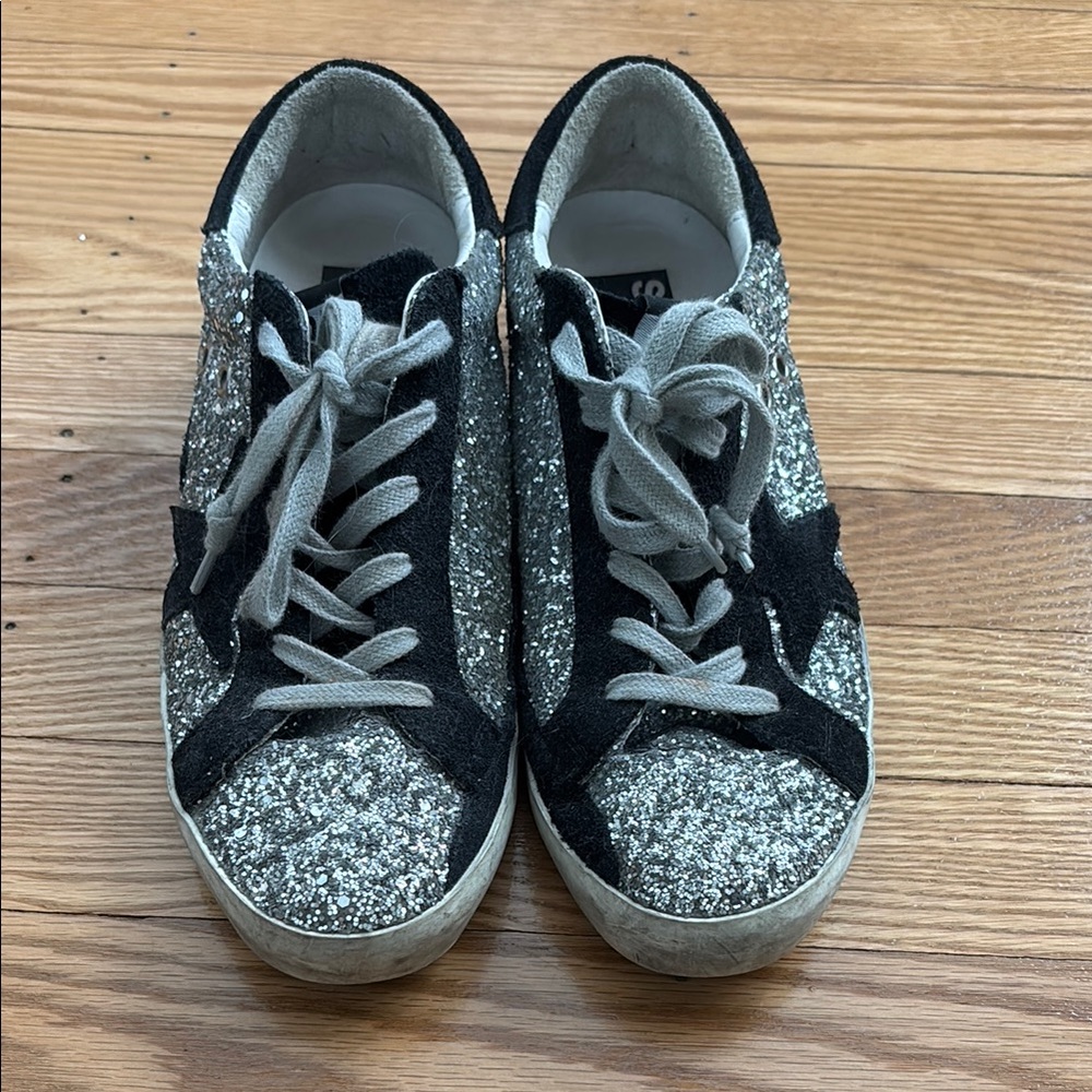 Sparkly Black and Silver Sneakers